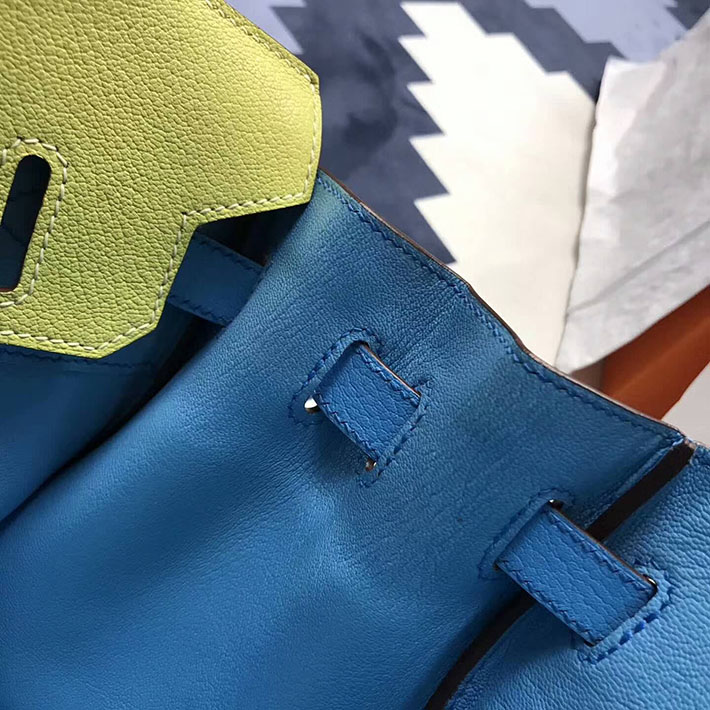 エルメス・バーキン専門店 H品 HERMES バーキン35 ピンク/スフレ/ブルーパラダイス シェブルミゾル シルバー金具 BC010 エルメス バッグ 安い - 画像 (4)