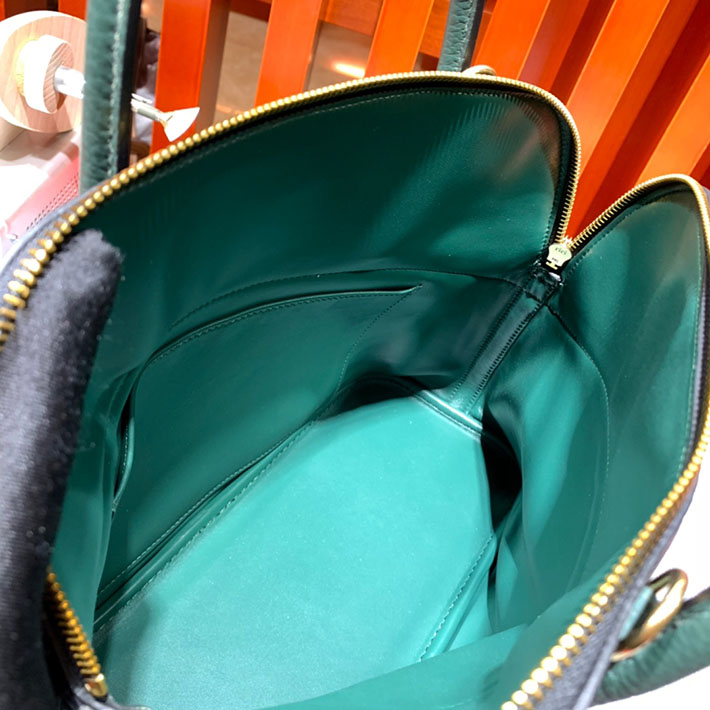 エルメス・ボリード専門店 H品 HERMES ボリード 31cm ブラック×マラカイト トゴ ゴールド金具 BB010 エルメス ボリード31 アウトレット - 画像 (4)