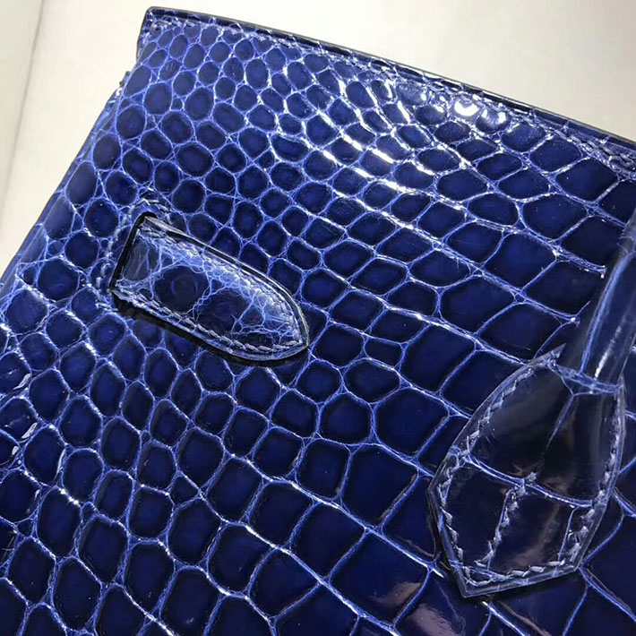 エルメス・バーキン専門店 H品 HERMES バーキン35 ブルーアンクル クロコダイル ニロティカスマット ゴールド金具 BC011 エルメス バーキン クロコダイル 定価 - 画像 (5)