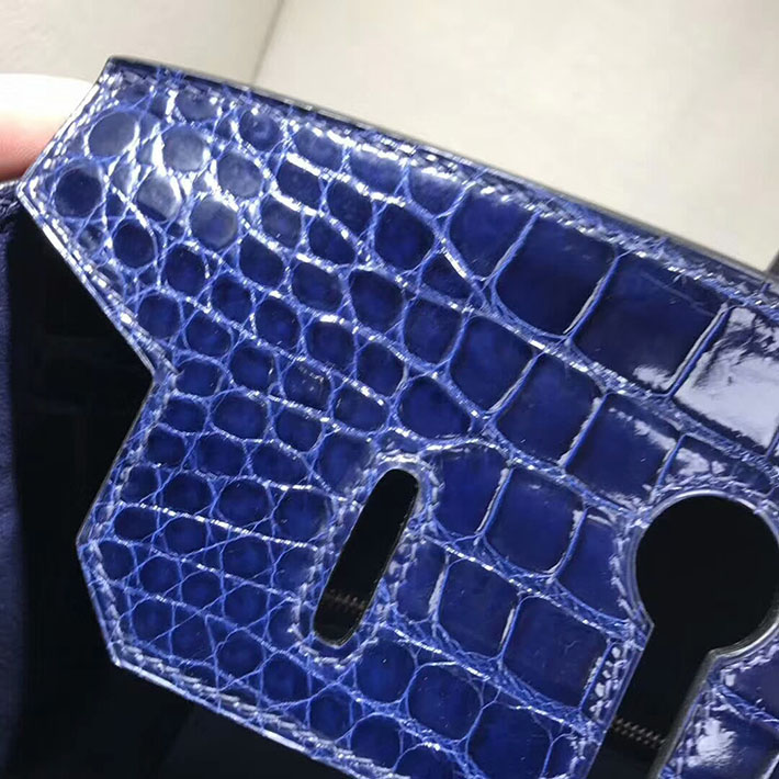 エルメス・バーキン専門店 H品 HERMES バーキン35 ブルーアンクル クロコダイル ニロティカスマット ゴールド金具 BC011 エルメス バーキン クロコダイル 定価 - 画像 (4)