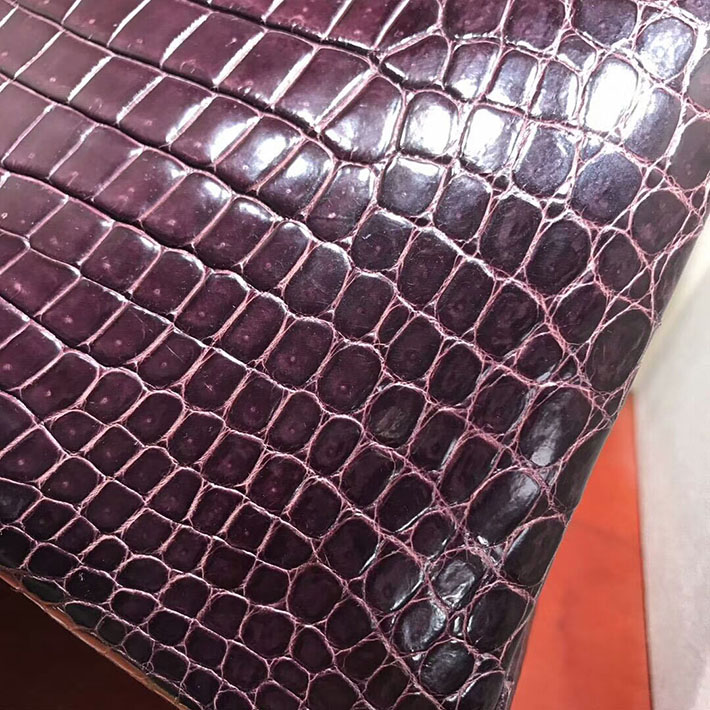 エルメス・バーキン専門店 H品 HERMES バーキン35 アメジスト クロコダイル ニロティカスマット シルバー金具 BC013 バーキン35 クロコ 定価 - 画像 (6)