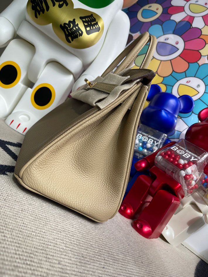 エルメス・バーキン専門店 H品 HERMES バーキン25 トゥルティエールグレー/トレンチ トゴ ゴールド金具 BZ015 エルメス バッグ 種類 - 画像 (5)