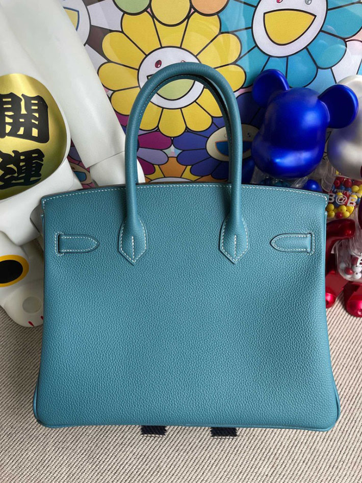 エルメス・バーキン専門店 H品 HERMES バーキン30 ブルージーン トゴ シルバー金具 BX015 エルメスバッグ 人気 - 画像 (3)
