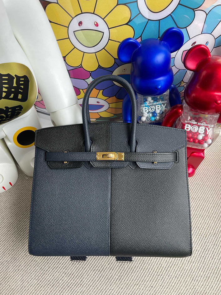 HERMES エルメス バーキンセリエ カザック 25 ブルーインディゴ/ブラック/ブルーフリーダ ヴォーエプソン ゴールド金具 BZ016 エルメス バッグ コピー - 画像 (8)