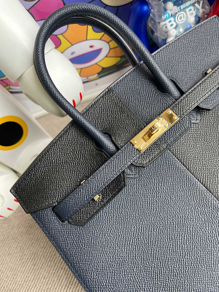 HERMES エルメス バーキンセリエ カザック 25 ブルーインディゴ/ブラック/ブルーフリーダ ヴォーエプソン ゴールド金具 BZ016 エルメス バッグ コピー - 画像 (7)