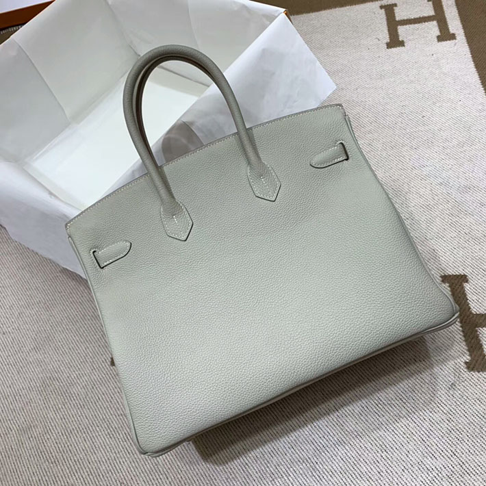 エルメス・バーキン専門店 H品 HERMES バーキン35 パーソナルオーダー ブルーグラシエ/ピンク トゴ シルバー金具 BC016 バーキン35 人気 - 画像 (6)