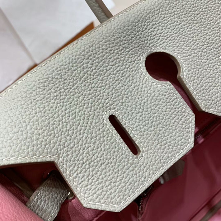 エルメス・バーキン専門店 H品 HERMES バーキン35 パーソナルオーダー ブルーグラシエ/ピンク トゴ シルバー金具 BC016 バーキン35 人気 - 画像 (4)