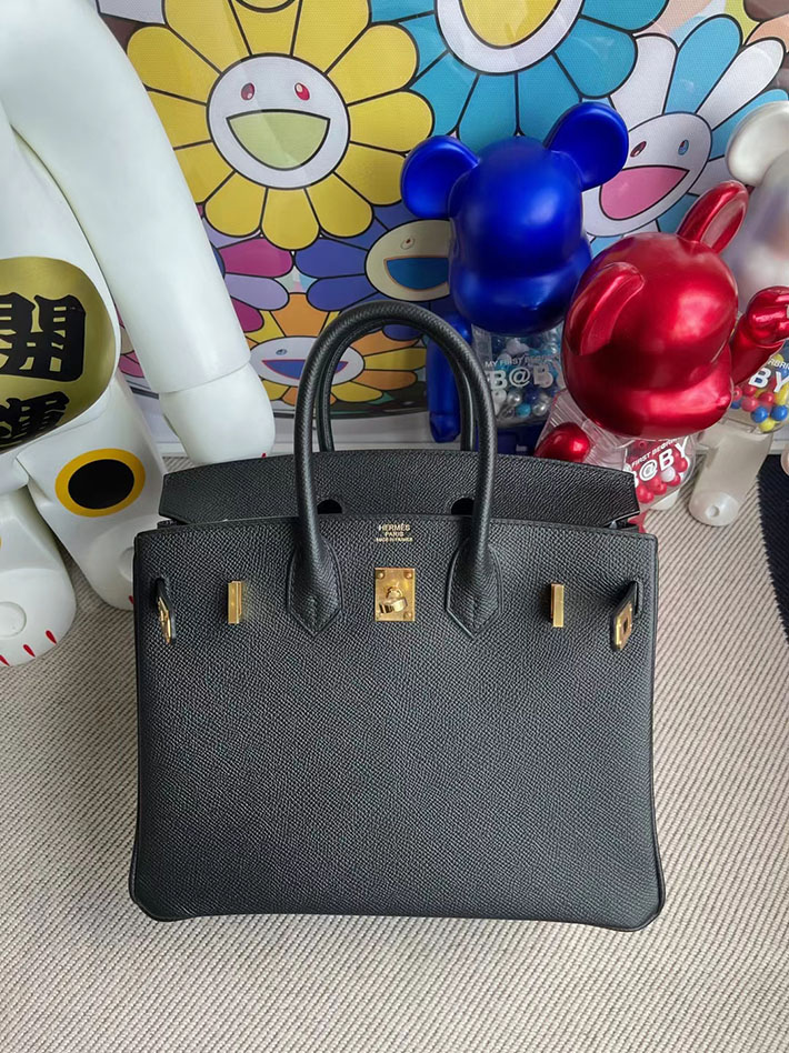 エルメス・バーキン専門店 H品 HERMES バーキン25 ブラック ヴォーエプソン ゴールド金具 BZ017 バーキン25 黒 - 画像 (5)