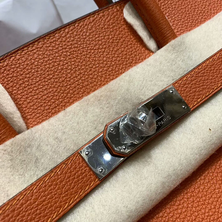エルメス・バーキン専門店 H品 HERMES バーキン35 オレンジ トリヨンクレマンス シルバー金具 BC019 エルメスバーキン35 セール - 画像 (7)