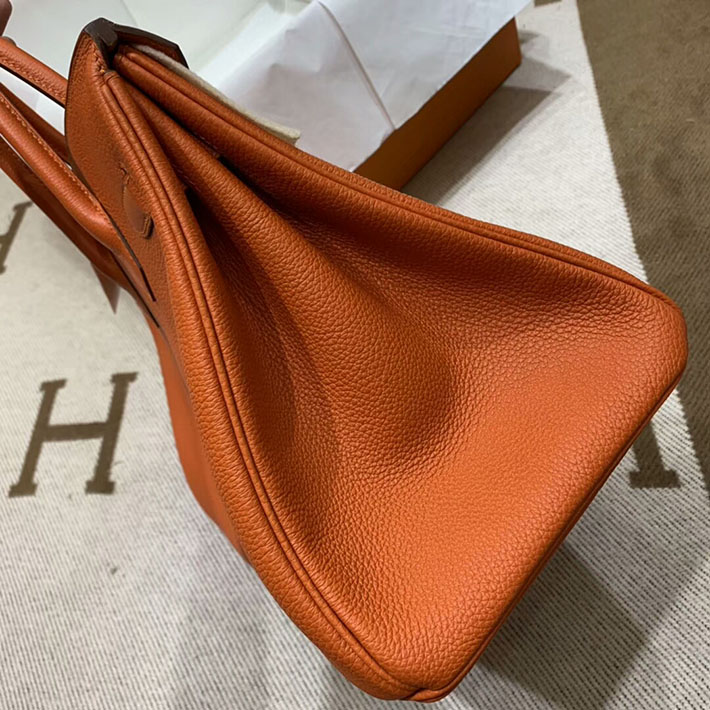 エルメス・バーキン専門店 H品 HERMES バーキン35 オレンジ トリヨンクレマンス シルバー金具 BC019 エルメスバーキン35 セール - 画像 (6)