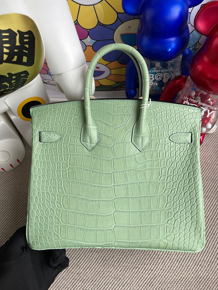 エルメス・バーキン専門店 H品 HERMES バーキン25 ヴェールドー クロコダイル ニロティカス ゴールド金具 BZ019 バーキン25 クロコ コピー - 画像 (2)
