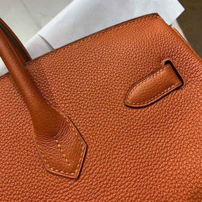エルメス・バーキン専門店 H品 HERMES バーキン35 オレンジ トリヨンクレマンス シルバー金具 BC019 エルメスバーキン35 セール - 画像 (4)