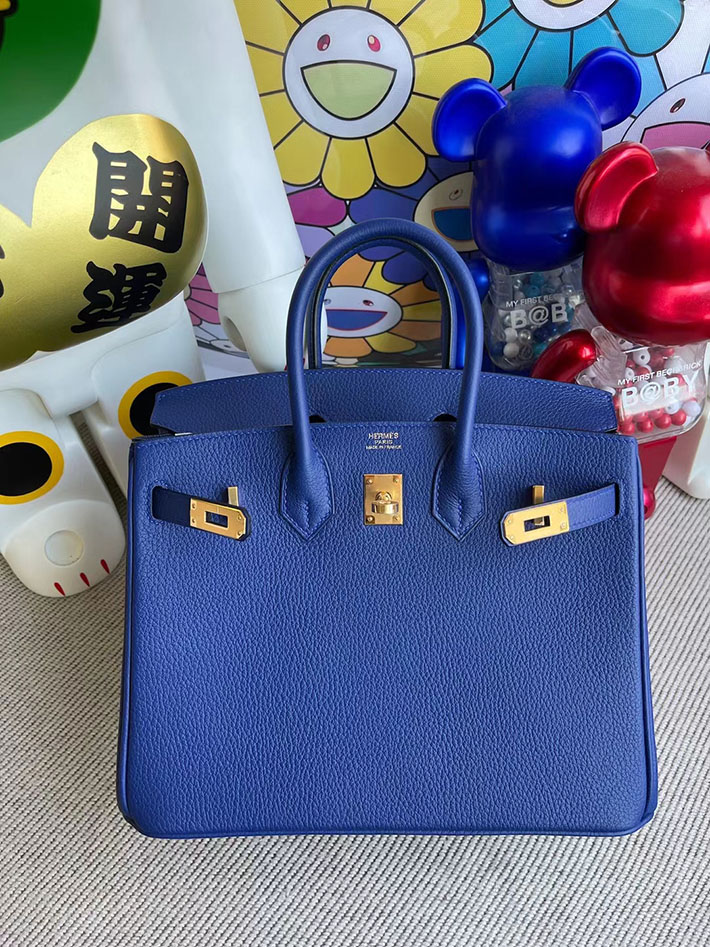 エルメス・バーキン専門店 H品 HERMES バーキン25 ブルーエレクトリック トゴ ゴールド金具 BZ022 エルメス バーキン25 定価 - 画像 (5)