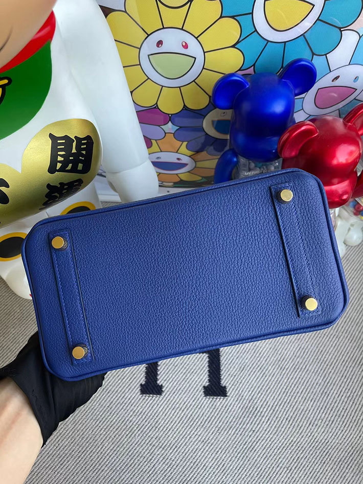 エルメス・バーキン専門店 H品 HERMES バーキン25 ブルーエレクトリック トゴ ゴールド金具 BZ022 エルメス バーキン25 定価 - 画像 (4)