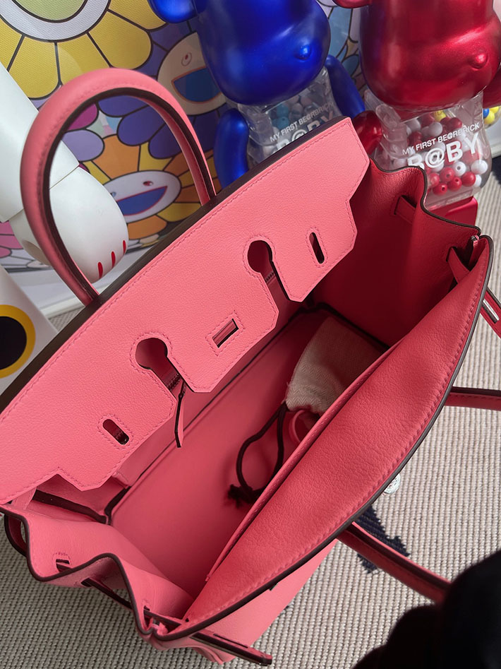 エルメス・バーキン専門店 H品 HERMES バーキン25 ローズアザレ スイフト シルバー金具 BZ024 バーキン 25 色 - 画像 (2)