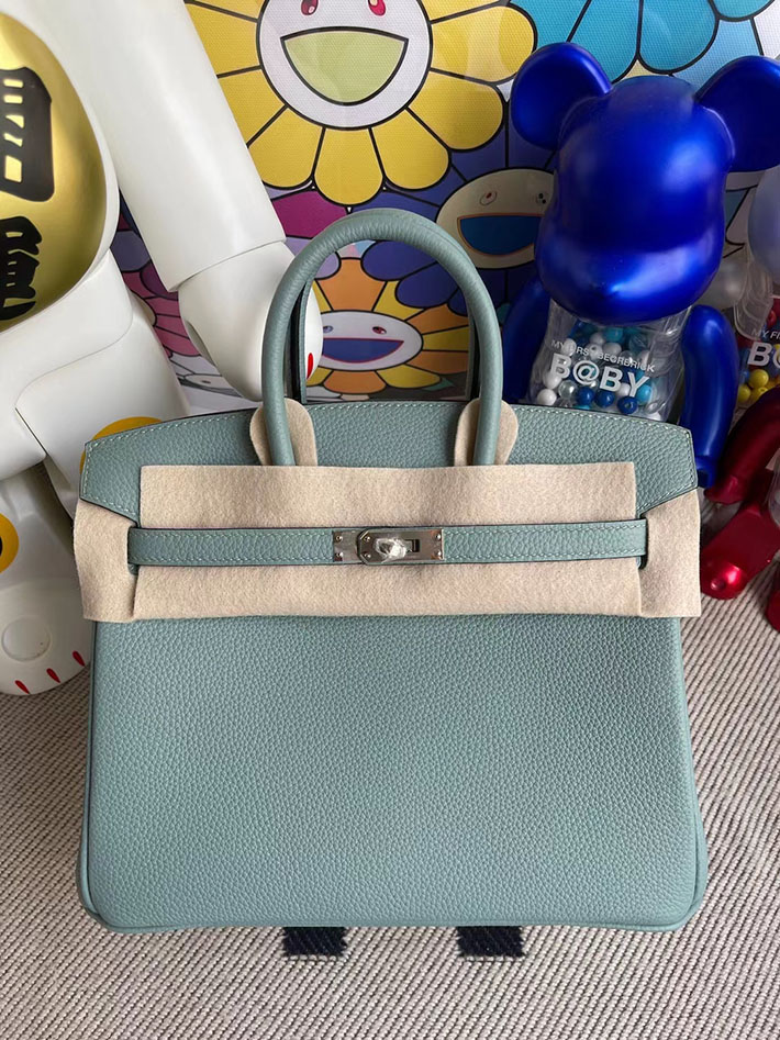 エルメス・バーキン専門店 H品 HERMES バーキン25 シエル トゴ シルバー金具 BZ025 バーキン25 定価 - 画像 (3)