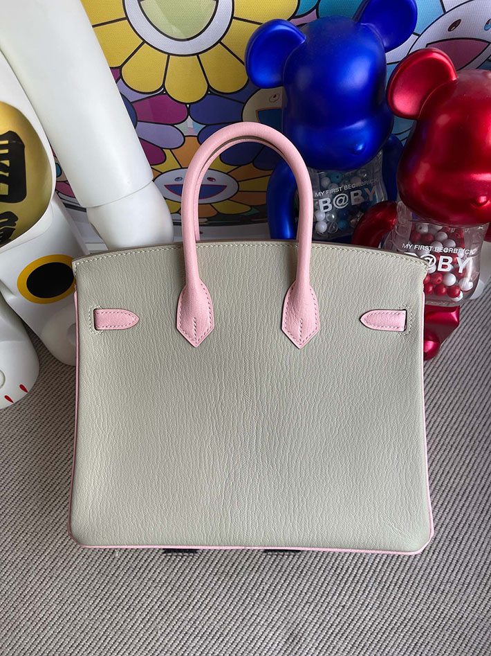 エルメス・バーキン専門店 H品 HERMES バーキン25 トゥルティエールグレー/ピンク シェブルミゾル ゴールド金具 BZ028 エルメス バーキン25 人気色 - 画像 (3)