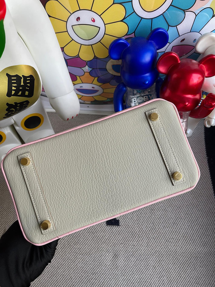 エルメス・バーキン専門店 H品 HERMES バーキン25 トゥルティエールグレー/ピンク シェブルミゾル ゴールド金具 BZ028 エルメス バーキン25 人気色 - 画像 (2)